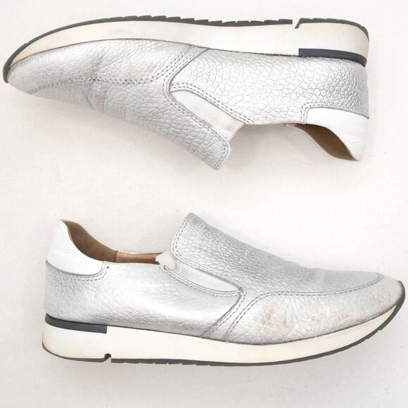 Bon Bonite Silver Leather Slip-On Athletic Fashion Sneakers Size 38 US 7.5-8 - Picture 6 of 10